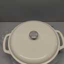 Amazon Basics Enameled Cast Iron Dutch Oven Pot with Lid, Dual Handles, Heavy-Duty, Oven Safe for Stews, Roasting, Baking, 7.3-Quart, White