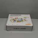 Tiny Land 110pcs Wooden Train Set with Folding Storage Box, Wooden Train Track Toy for Boys & Girls, Age 3-7, Includes Convenient Storage