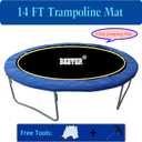Trampoline Replacement Mat,Mat Diameter:11.97-12.56FT,Fits 14ft Trampoline Frame,with 72 80 84 88 96 Rings for Choose,Fits 5.3-8.5 Inch Springs(Need to Choose),Spring and Frame not Include.