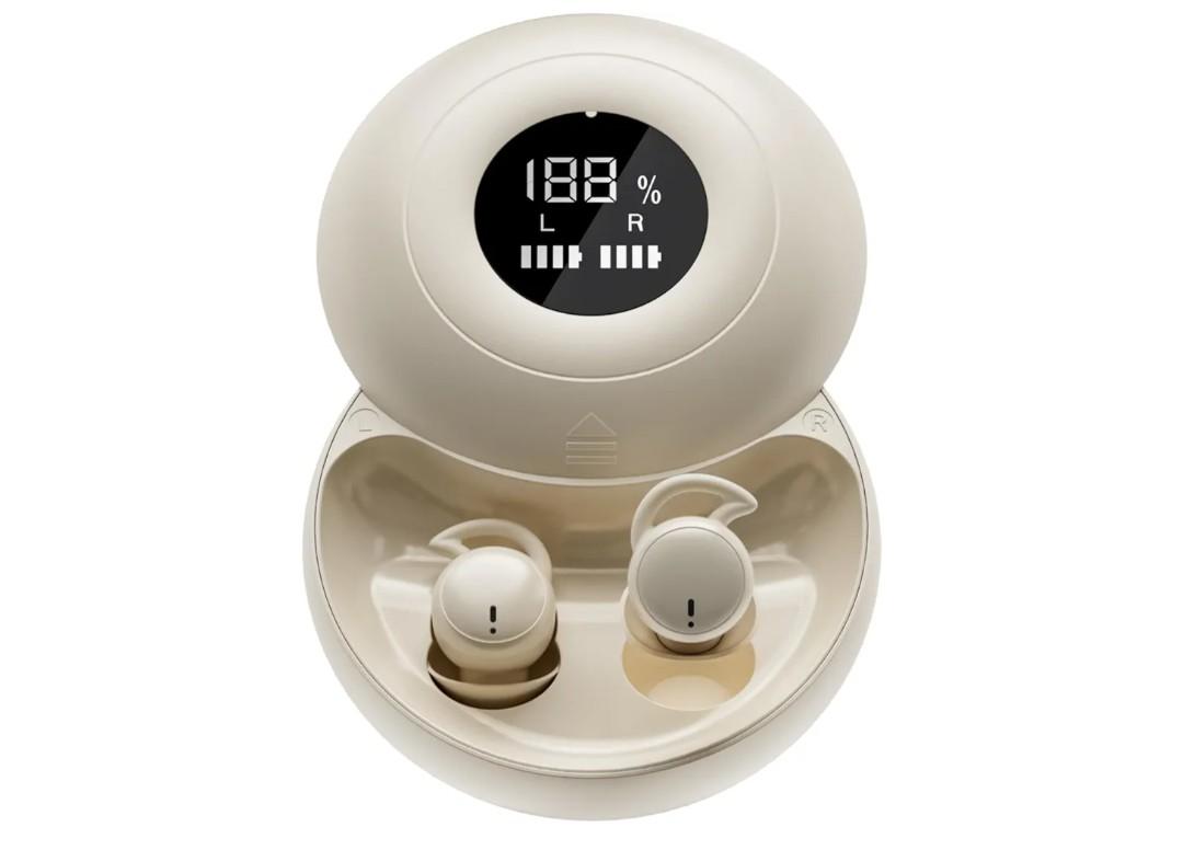 Wireless Sleep Earbuds with Bluetooth 5.4, Ultra-Light in-Ear Invisible Earphone, Comfortable Sleep Headphones for Side Sleepers for Night Use (White)