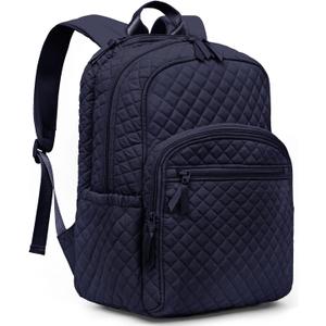 College Laptop Backpack, Travel Backpack for Women, Quilted Casual Daypack, Waterproof Bookbag for 15.6 Inch Laptop