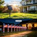 4 x 8 Pack Solar American Flag Pathway Lights - Patriotic Red White Blue Outdoor Stake Waterproof LED Lights with 8 Modes, Decorations 4th of July Memorial Day & Independence Day Yard Garden (Style A)
