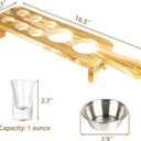Shot Glasses Serving Tray Tequila Shot Glass Holder with 6 Shot Glasses Set Unique Wooden Holder for Drinking, Serving, Display and Storage for Bar, Restaurant,Tequila Gifts for Housewarming