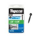 Tapcon 1/4 x 1-1/4 Inch Black Hex Head Concrete Anchors, 75 PCS, Corrosion Resistant Climaseal Coating, Heavy-Duty Concrete and Masonry Screws, Superior Holding Strength, Drill Bit Included