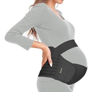 ChongErfei Maternity Belt Pregnancy Belly Band 3 in 1 Maternity Support Belt for Pregnant Back/Pelvic/Hip Pain, Maternity Band Belly Support for Pregnancy (Black, XL)