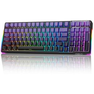 AULA F99S Mechanical Wireless Gaming Keyboard, Tri-Mode Bluetooth/2.4G/USB-C Hot Swappable 99 Keys Custom Creamy Keyboard 99 Keys Full Size Computer Keyboards for PC Xbox PS5 etc (Purple Gradient)