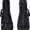 HOT SEAL Waterproof Durable Colorful Ukulele Cotton Case Bag with Storage (21in, black)