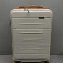 Carry On Luggage Set 3 Piece Hard Shell Suitcases Front Opening with TSA Lock Spinner Wheels (White, 3 piece set)
