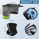 Hard Hat Sun Shade with Dual Solar Fan, Detachable Full Brim Visor with Neck Protection, High Visibility Mesh Sun Shield with Reflective Strip for Summer Protection Accessories