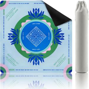 Mikccer Mahjong Mat,32.2x32.2 Inch Non-Slip and Noise Reduction Mah Jong Table Mat with Carrying Bag for Mahjong, Poker, Board Games, Dominoes Green