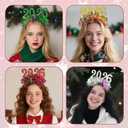Pvoiue 2026 New Year's Eve Party Headband - Happy New Years Headband - Festive Party Dress-Up Hairband, Star and Tinsel Embellishments - New Year's Eve Celebration Accessory 4Pcs (Red + Gold + Green + Silver)