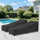 Arcedo Patio Lounge Chair Cover 2 Pack, Waterproof Outdoor Chaise Lounge Covers for Outdoor Furniture and Outside Stackable Cushions, 84" x 32" x 32" H, Black