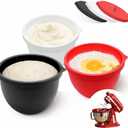 Silicone Liners Compatible with KitchenAid 5 Qt Tilt-Head Stand Mixer (Only), Odourless, Thicker, Cold/Heat-Resistant & Non-Stick, Easy Clean, Fits 5 Quart Mixing Bowl, Set of 3 with Lids