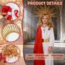 Simple polymer 6 Pcs Jesus Costume for Kid Biblical Christ Robe Set Shepherd and Greek God Costume for Easter Halloween Standard Size