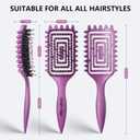 2 x Curly Defining Brush, Tangle-Free Defined Curls, EdgeLift, Volume, Enhancing Waves (Purple)