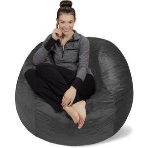 Sofa Sack Bean Bag Chair Cover Only Without Filling - Cover Replacement, 4 ft, Charcoal