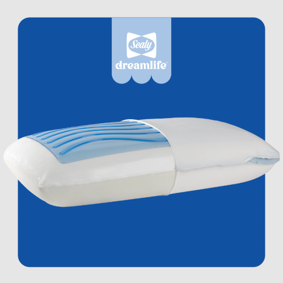 Sealy® Dreamlife™ Memory Foam Gel Pillow Standard Size, White 