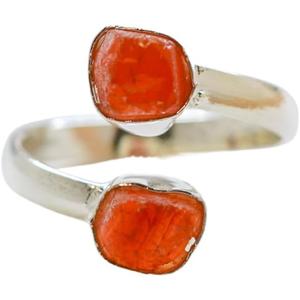 Adjustable Carnelian Gemstone Ring, 18K Gold or Silver Plated Brass Adjustable Carnelian Gemstone Ring, 18K Gold or Silver Plated Brass