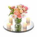 Amyhill 8 Pcs Round Mirrors for Centerpieces Table Decorations Acrylic Circle Mirrors Tray Candle Plates for Wedding Baby Shower Birthday Party Bulk Supplies(14 Inch)