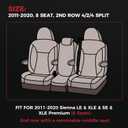 FREESOO Sienna Seat Covers 2011-2020 for Toyota Sienna (LE,XLE,SE,XLE Premium) Waterproof Car Seat Cover Full Set, 8 Seats, 2nd Row 4/2/4, Three Row (Black)