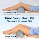 5 STARS UNITED Knee Pillow for Back Sleeping  Memory Foam Cushion for Sciatica Pain Relief  Under Leg Support for Sleeping on Back  Large Half Moon Bolster for Bed, Gray (Grey)