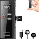 128GB Digital Voice Recorder With Playback - 3072 Kbps HD Voice-Activated Recording and Noise-Canceling, Audio Device for Lectures Meetings, A-B Repeat, MP3 Player