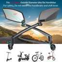 Handlebar Bike Mirror, Scratch Resistant Glass Lens, Ajustable and Rotatable Safe Rearview Bicycle Mirror (A:Silver Lens for Left)