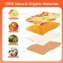 3-Pack Reusable Beeswax Food Wraps with Elastic Bands, Sustainable Bowl Covers for Bread Proofing & Food Storage, Eco-Friendly Sandwich & Cheese Wraps, Assorted Sizes (S, M, L), Standard