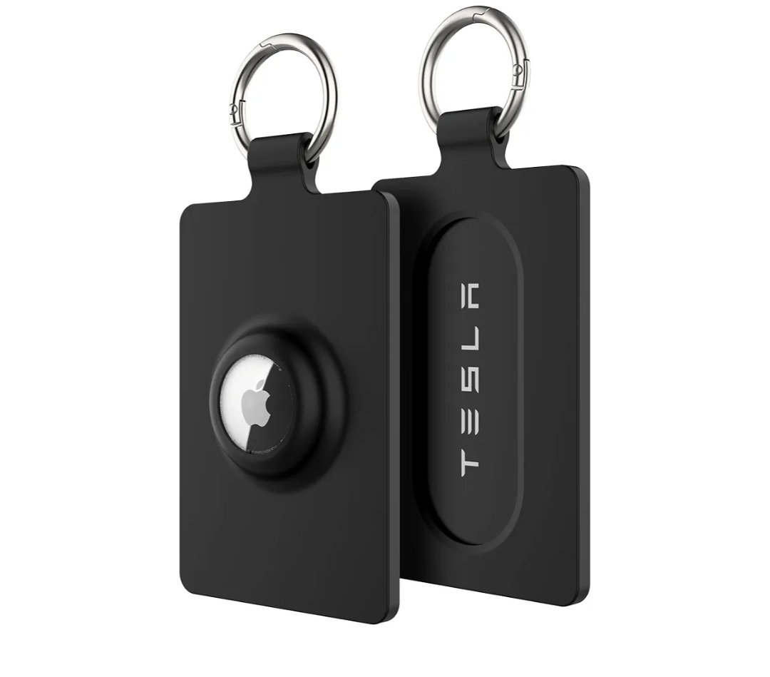Card Holder for Tesla Keycard with AirTag Slot, Soft Silicone Key Card Protective Case Cover for Tesla Model 3 Y S X Cybertruck, Key Holder with Keychain Key Rings  1 Pack