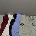 Real Essentials 5 Pack: Women's Short Sleeve Open Back Tie Back Dry-Fit T-Shirt Yoga Gym Workout Top.L