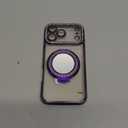 Magnetic Kickstand Glitter Case for iPhone 17 Pro Max,[Compatible with Magsafe] Cute Bling Sparkly Rhinestone with Camera Protector Makeup Mirror Women Girls Case for iPhone 17 Pro Max,Purple