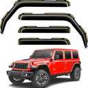 in-Channel Window Rain Guards Intended for Jeep Wrangler JL 2018-2025/Gladiator 2020-2025 Vent Visors Window Visors Extra Durable Window Deflectors Vent Shades Car Accessories-4 pcs
