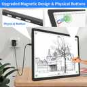 LEACUBER A2 Light Pad 25.2''x18.4'', Large Magnetic Diamond Art Light Board with Side Buttons, Super Bright Light Box for Diamond Painting, Corded Light Table for Sketching,Drawing,Weeding Vinyl Black
