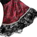 IKALI Girls Vampire Costume Outfit, Kids Princess Fancy Dress Up Gown for Halloween Party (Red)