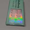 Red French Tip Press On Nails Twinkle Short Almond Glitter Red French Tip Nails with a Glossy Finish, Press On Nails Reusable Stick On Nails in 16 Sizes, 32pcs False Nail Kit for Women & Girls