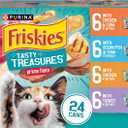 Purina Friskies Wet Cat Food Variety Pack, Tasty Treasures Prime Filets (With Chicken and Tuna, With Chicken, and With Ocean Fish and Tuna, and With Turkey) - (Pack of 24) 5.5 oz. Cans (EXP 07/01/27)