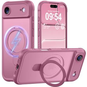 MOCCA Design for iPhone Air Case, Compatible with Magsafe [Premium Invisible Magnetic Ring Stand] [Military Drop Protection] Full Camera Guard Translucent Matte Slim Phone Cover 6.5",Lavender Purple