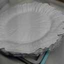 MAONAME Reef White Charger Plates, Plate Chargers for Dinner Plates, Plastic Plate Chargers for Wedding Decor, Thanksgiving, Christmas, Set of 6