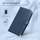 ULAK Compatible with iPhone Wallet 14 Case, Premium PU Leather Flip Cover with Card Holder Kickstand Feature Protective Phone Case Designed for iPhone 14 2022 6.1 Inch, Navy Blue