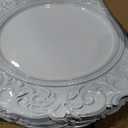 Tomeurperf White Charger Plates Bulk 100Pcs - 13" White Chargers for Dinner Plates, Floral Embossed Decorative Charger Plate for Wedding & Event Kitchen Party Decoration