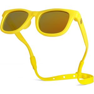 Polarized Baby Sunglasses With Strap - Unbreakable Flexible Infant Sunglasses For Toddlers Newborns 0-24 Months (Yellow)