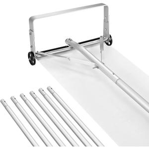 VEVOR Snow Roof Rake, 5.2-30 ft Adjustable Reach, 18.5'' Aluminum Blade, Roof Rakes for Snow Scraper with Wheels & Slide, Roof Snow Removal Tool for House Rooftop Leaves Debris Clearing