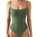 SUUKSESS Women Sexy Square Neck Thong Bodysuit Backless Cami Bodysuit Top , size S