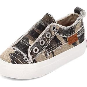 Blowfish Malibu Girls' Play-K Slip-On Sneaker (1 Little Kid, Natural Camoflauge)