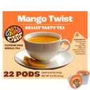 Crazy Cups Mango Twist Herbal Tea Pods, 22 Count | Caffeine Free, Kosher Certified, Fruity Tropical Chamomile Blend with Ginger & Hibiscus, K Cup Compatible, Vegan, Gluten Free Herbal Tea