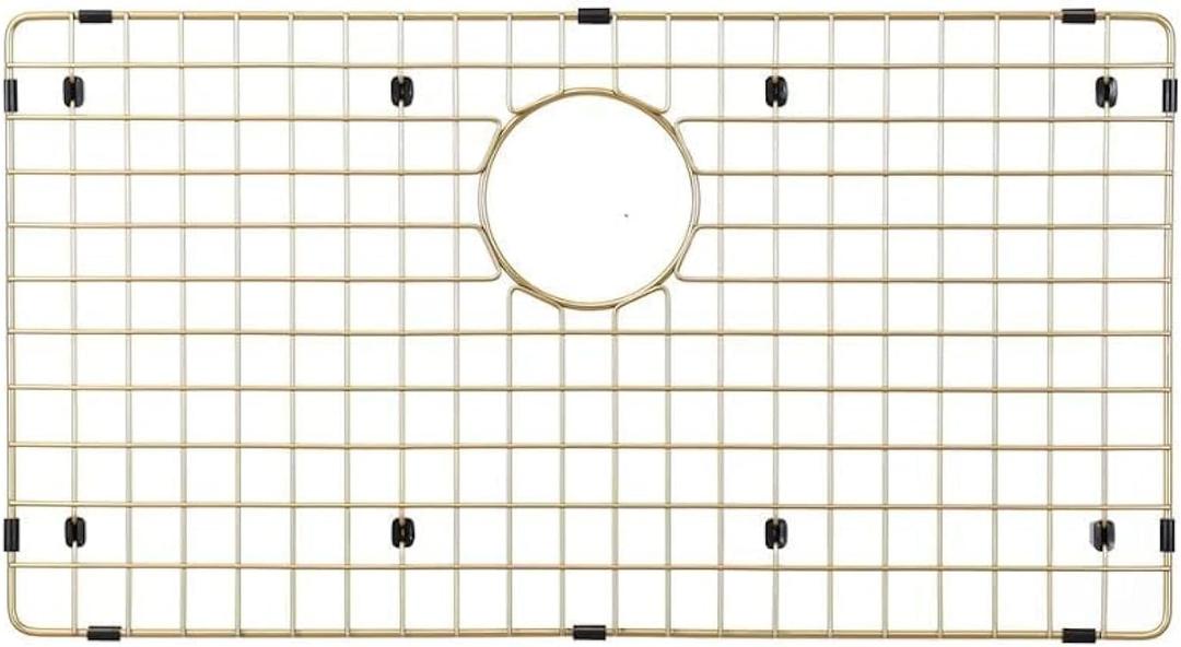 Starstar Sinks Protector Matte Gold 304 Stainless Steel Kitchen Sink Bottom Grid, Rack (29 x 15)