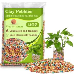 Sukh Clay Pebbles for Plants - 14 OZ Small Pebbles for Indoor Plants Natural Clay, Used for Drainage, Decoration, Aquaponics, Hydroponics (Mixed Colors)