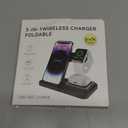 Wireless Charger iPhone Charging Station: 3 in 1 Charger Stand Multiple Devices for Apple - iPhone 17 16e 16 15 14 Pro Max 13 12 11 - Watch 11 10 9 8 7 6 5 4 3 2 SE and Ultra Series - Airpods 4 3 Pro (Black)