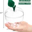 Cididu 4 Pcs Plastic Apple Container, Large Clear Candy Jar with Lid for Teacher Appreciation, Apple Shaped Candy Toy Filling Jars Decor Boxes for Back To School Christmas New Year Gift Snow Party