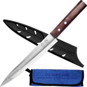 XYJ Fish Knife for Left Hand, Stainless Steel 8 Inch Sashimi Knives, Filleting Boning Knives with Blade Cover, Ergonomic Handle, Mini Knife, Kitchen Accessories